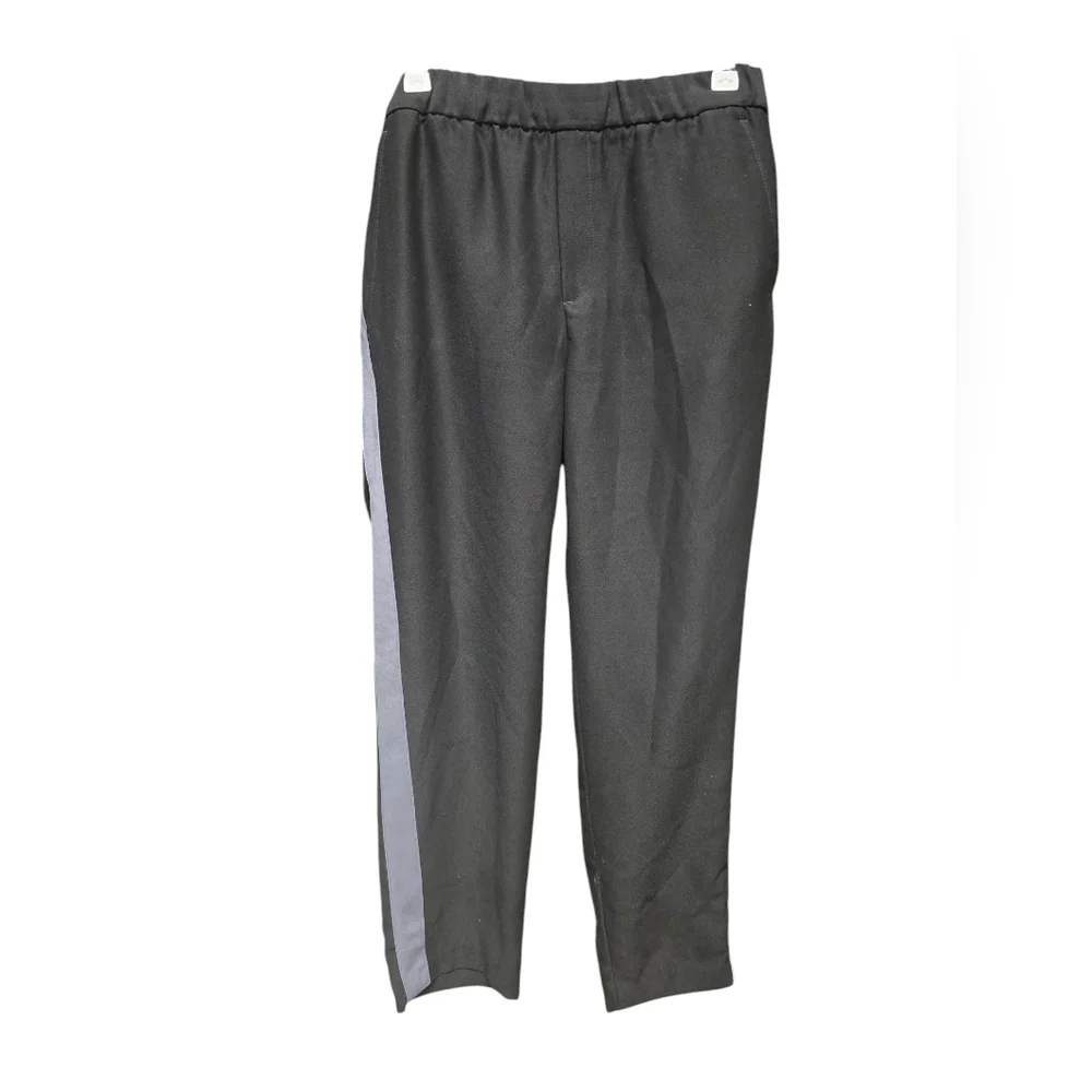 Banana Republic Elastic Waist Track Pants Sz. M Black with Grey Stripe